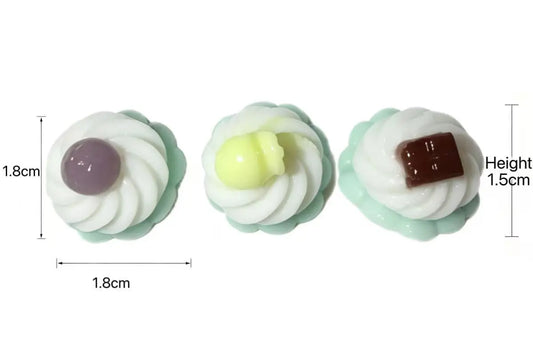 Kawaii Mini Fruit-Topped Swirl Cake Squishy - Realistic 3D Dessert Toy