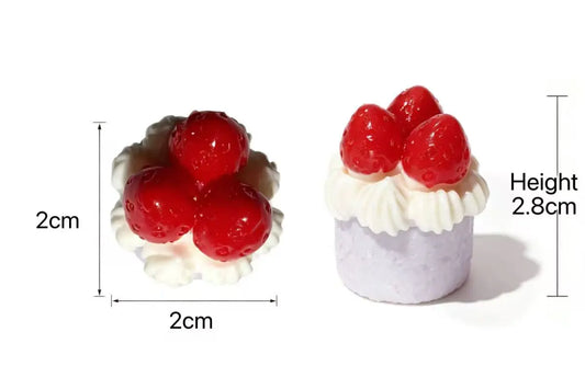 Cute Mini Strawberry Cream Pastry Squishy - Aesthetic 3D Bakery Toy