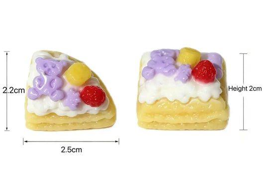 Kawaii Mini Purple Bear Creamy Cake Squishy - Realistic 3D Handmade Stress Relief Toy