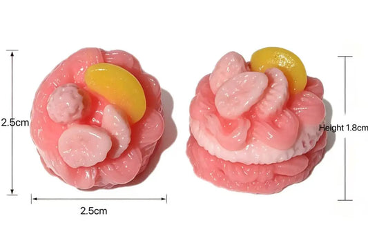 Kawaii Mini Pink Peach Creamy Tart Squishy - Realistic 3D Handmade Stress Relief Toy