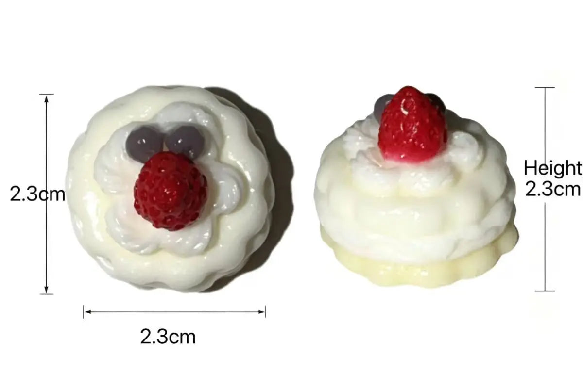 Cloud-Whipped Fruity Bloom Squishy - Realistic 3D Miniature Dessert Healing Toy