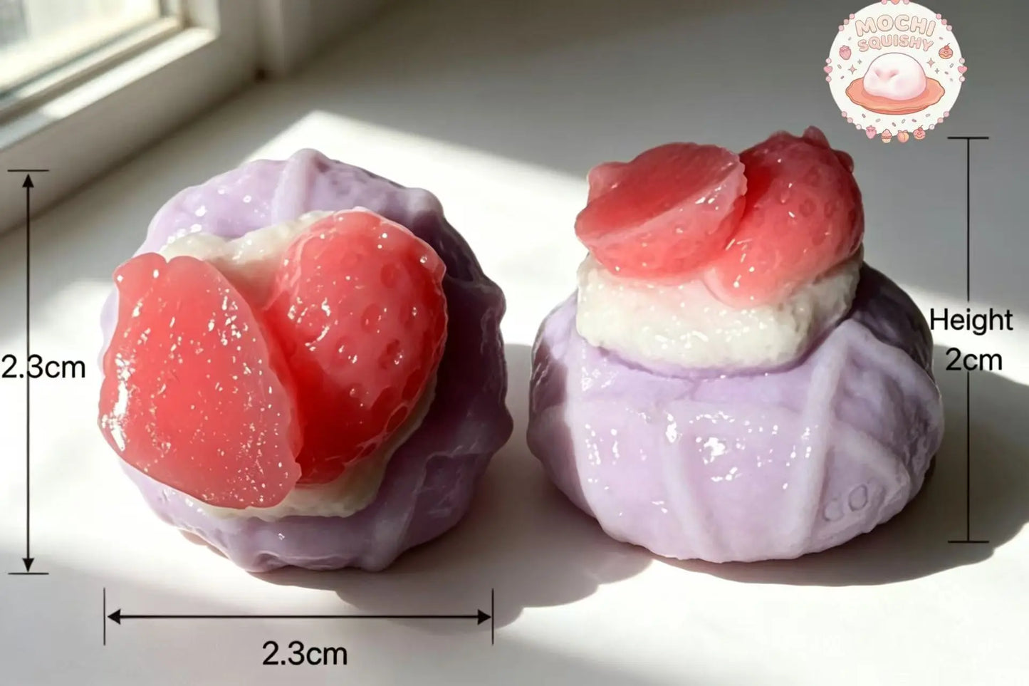 Kawaii Mini Strawberry Taro Creamy Cake Squishy - Realistic 3D Fruit Tart Stress Relief Toy