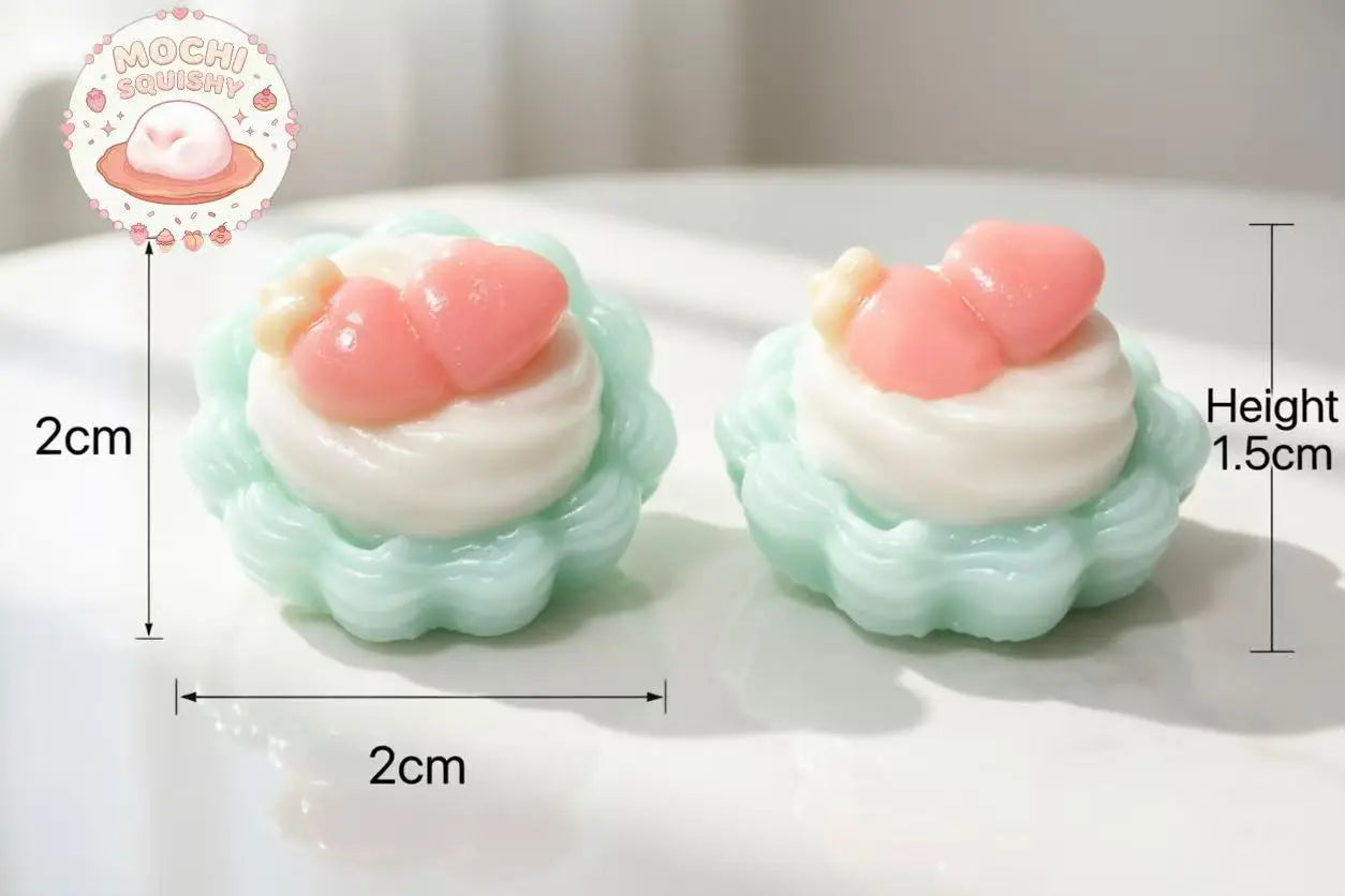 Kawaii Mini Peach-Topped Cream Tart Squishy - Realistic 3D Dessert Toy
