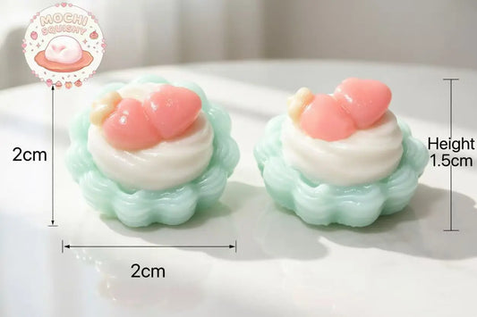Kawaii Mini Peach-Topped Cream Tart Squishy - Realistic 3D Dessert Toy