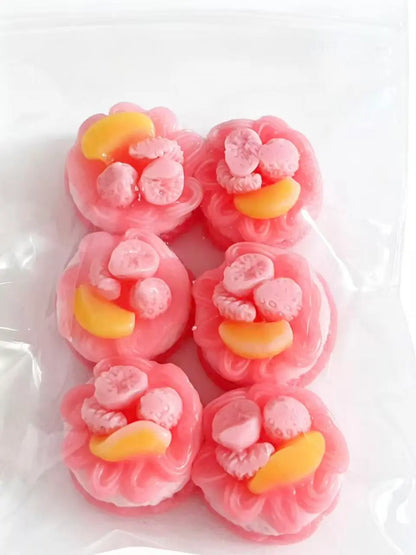 Kawaii Mini Pink Peach Creamy Tart Squishy - Realistic 3D Handmade Stress Relief Toy