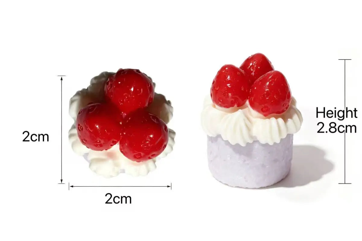 Cute Mini Strawberry Cream Pastry Squishy - Aesthetic 3D Bakery Toy