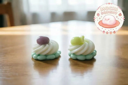 Kawaii Mini Fruit-Topped Swirl Cake Squishy - Realistic 3D Dessert Toy
