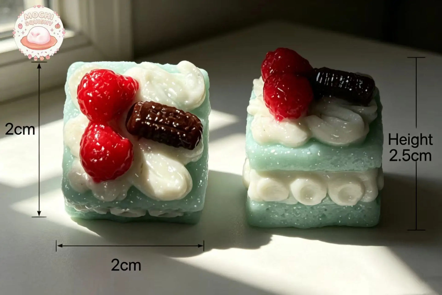 Artisan Strawberry Cream Cake Squishy - Realistic 3D Miniature Dessert Healing Toy