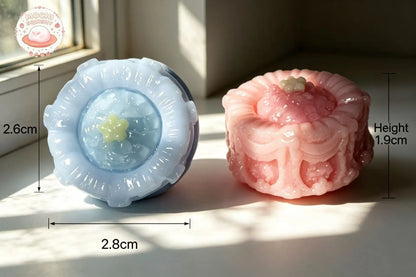 Aesthetic Enchanted Ribbon Tier Cake Squishy - Premium 3D Miniature Healing Toy