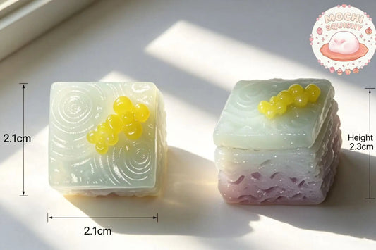 Kawaii Mini Minty Grape Creamy Cake Squishy - Realistic 3D Miniature Fruit Dessert Toy