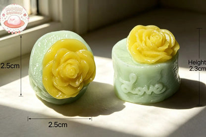 Kawaii Mini "Love" Rose Creamy Cake Squishy - Handmade Flower Stress Relief Toy