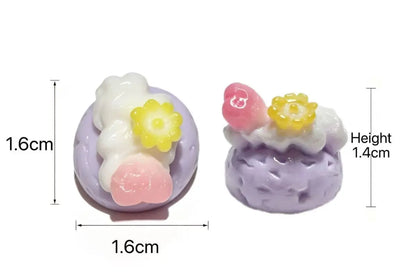 Kawaii Mini Flower-Topped Pastel Cake Squishy - Realistic 3D Dessert Toy