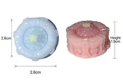 Aesthetic Enchanted Ribbon Tier Cake Squishy - Premium 3D Miniature Healing Toy