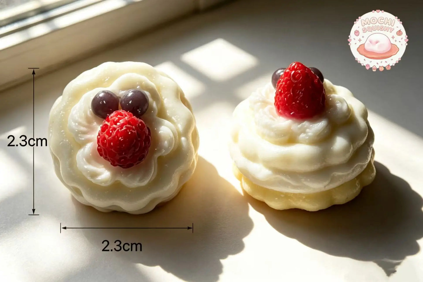 Cloud-Whipped Fruity Bloom Squishy - Realistic 3D Miniature Dessert Healing Toy